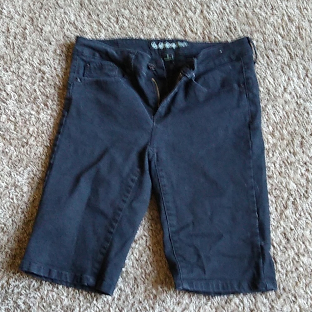 Black jean shorts